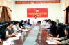 Chủ tịch Ủy ban MTTQ Việt Nam tỉnh Đào Mạnh Hùng phát biểu tại buổi làm việc - Ảnh: T.T