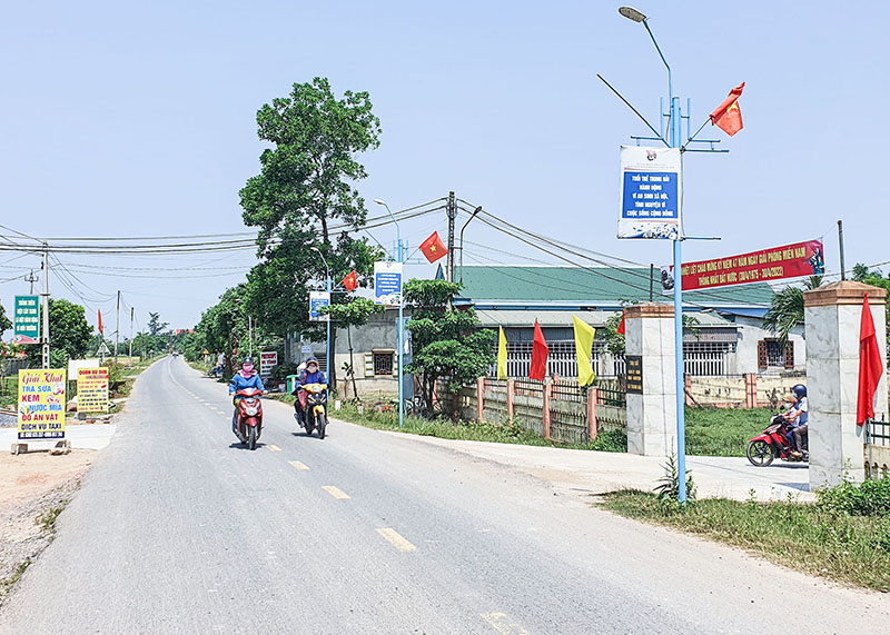 Bộ mặt nông thôn xã Trung Hải, huyện Gio Linh có nhiều đổi thay nhờ thực hiện chương trình xây dựng nông thôn mới- Ảnh: T.L