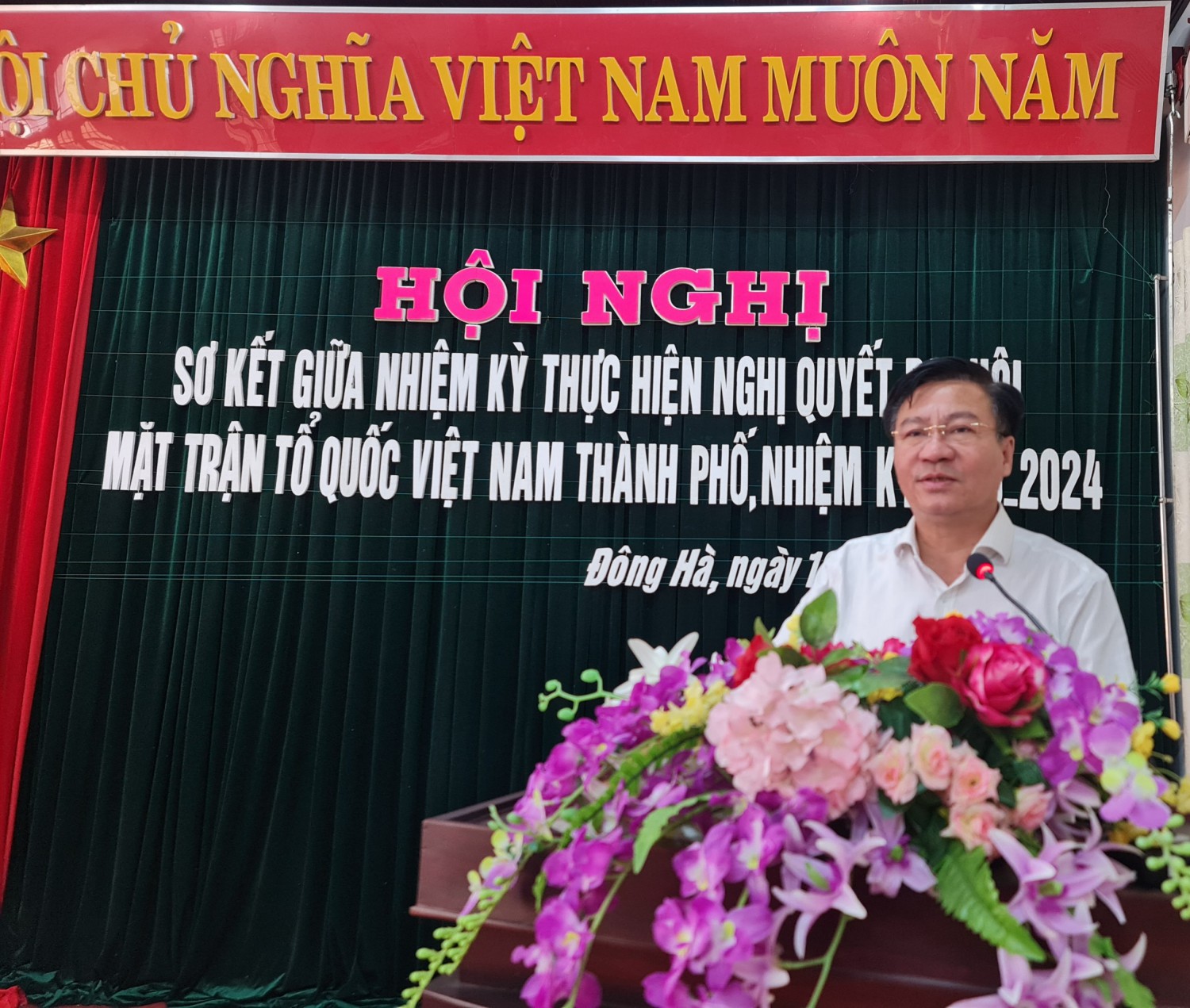 Đồng chí Đào Mạnh Hùng – UVBTV Tỉnh ủy, Chủ tịch Ủy ban MTTQVN tỉnh Quảng Trị phát biểu chỉ đạo tại Hội Nghị