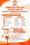 THÔNG BÁO THỜI HẠN GỬI BÀI THAM DỰ GIẢI BÁO CHÍ “VÌ SỰ NGHIỆP ĐẠI ĐOÀN KẾT TOÀN DÂN TỘC” LẦN THỨ XVII (2025–2026)