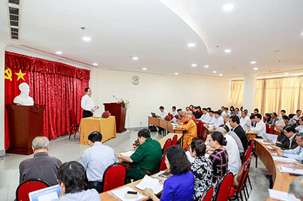 Uỷ viên Trung ương Đảng, Chủ tịch Uỷ ban Trung ương MTTQ Việt Nam Trần Thanh Mẫn  phát biểu tại tổ thảo luận số 3