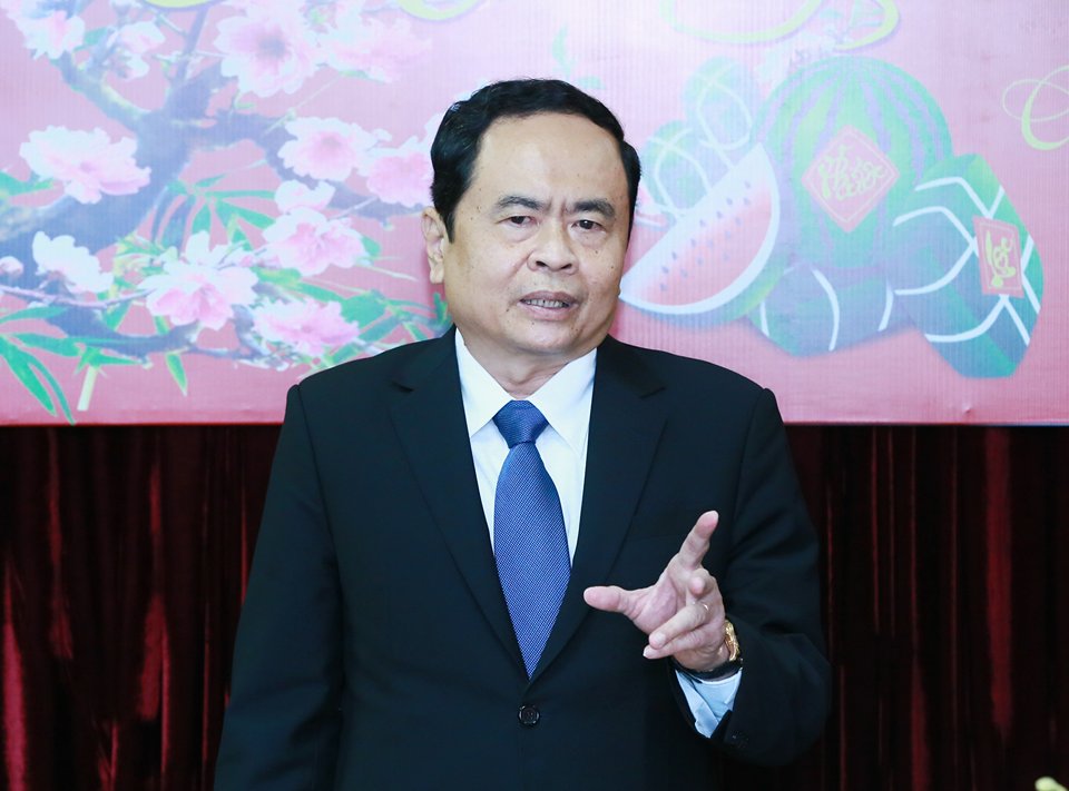 Chủ tịch Trần Thanh Mẫn thăm Trung ương Hội Khuyến học Việt Nam sáng 23/2.