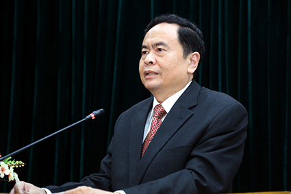Chủ tịch Ủy ban Trung ương MTTQ Việt Nam Trần Thanh Mẫn phát biểu tại Lễ ký kết