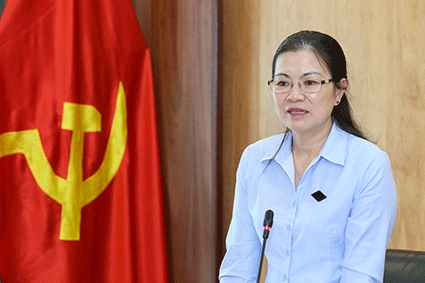 Phó Chủ tịch Ủy ban Trung ương MTTQ Việt Nam Trương Thị Ngọc Ánh phát biểu tại Hội nghị