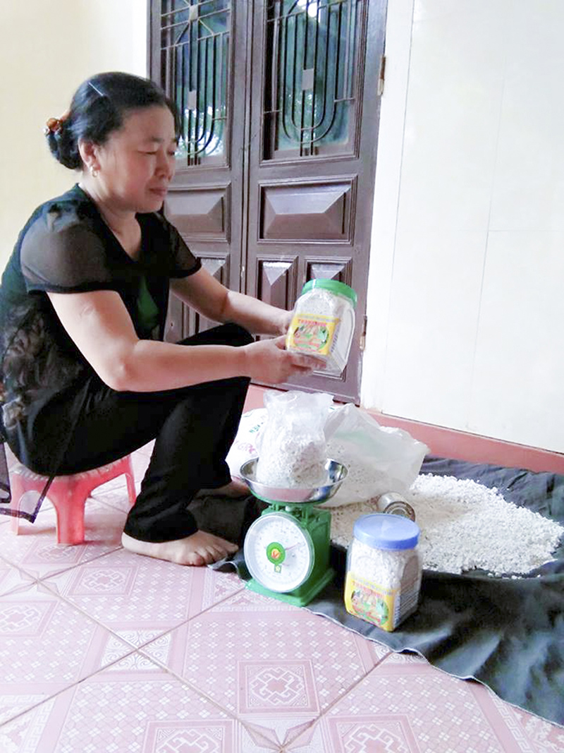 Cơ sở sản xuất tinh bột sắn dây của chị Nguyễn Thị Huế bước đầu mang lại hiệu quả kinh tế cao