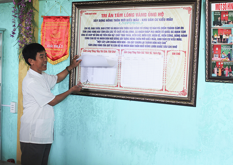 Việc công khai, minh bạch trong đóng góp thực hiện xây dựng NTM đã giúp người dân các địa phương tin tưởng, chủ động đóng góp xây dựng NTM