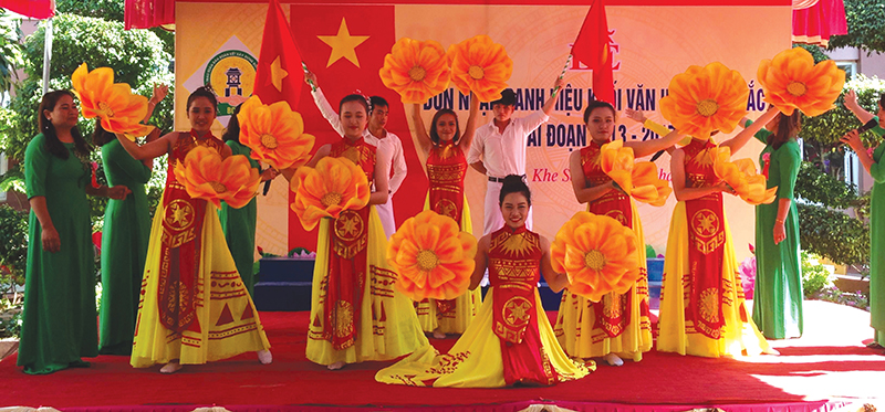 Lễ đón nhận danh hiệu khối văn hóa xuất sắc ở thị trấn Khe Sanh