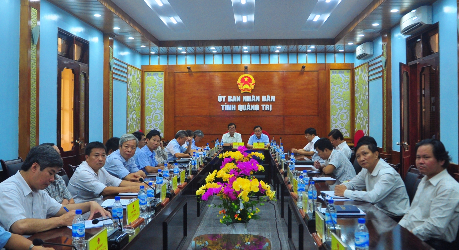 Các đại biểu tham dự hội nghị tại điểm cầu Quảng Trị