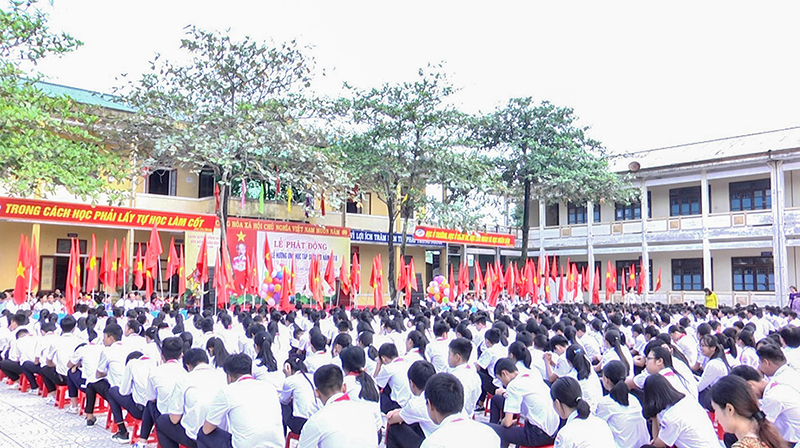 Toàn cảnh lễ phát động hưởng ứng tuần lễ học tập suốt đời năm 2018 tại huyện Vĩnh Linh