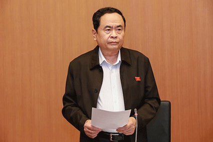 Chủ tịch Trần Thanh Mẫn phát biểu tại phiên thảo luận tổ. (Ảnh: Quang Vinh).