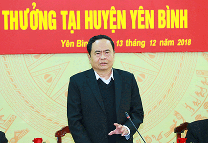 Chủ tịch Ủy ban Trung ương MTTQ Việt Nam Trần Thanh Mẫn phát biểu tại buổi làm việc