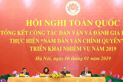 Hội nghị toàn quốc tổng kết công tác dân vận và đánh giá kết quả thực hiện “Năm dân vận chính quyền” 2018, triển khai nhiệm vụ năm 2019.