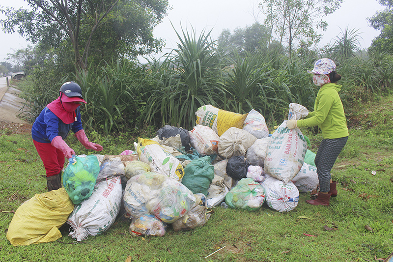Rác thải được tập kết tại điểm quy định