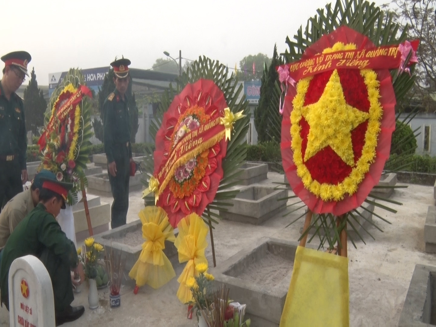 Các hài cốt liệt sĩ được an táng tại Nghĩa trang liệt sĩ thị xã Quảng Trị