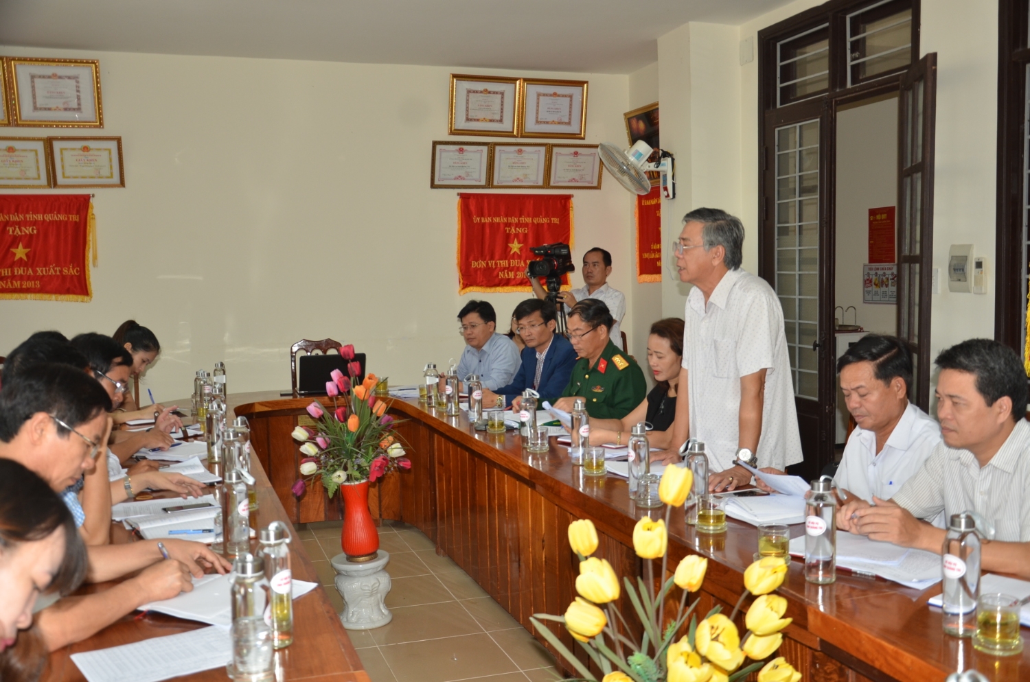 Trưởng Ban Pháp chế   HĐND tỉnh Nguyễn Văn Cầu phát biểu tại buổi giám sát