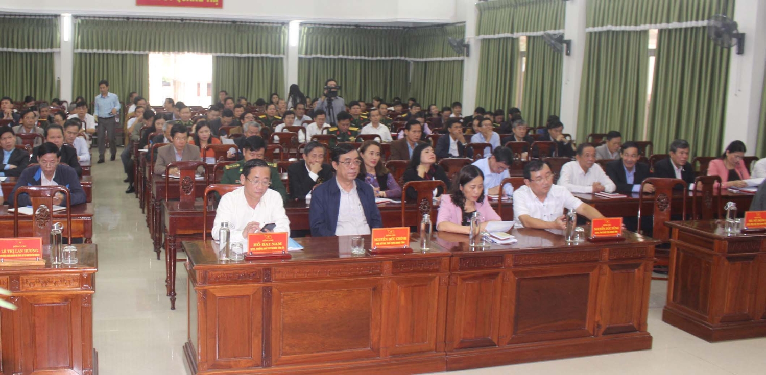 Các đại biểu tham dự hội nghị tại điểm cầu tỉnh Quảng Trị - Ảnh: Thanh Hải