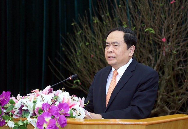 Chủ tịch UBTW MTTQ Việt Nam Trần Thanh Mẫn phát biểu tại Hội nghị