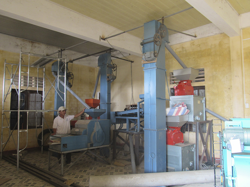 Xã Gio Quang được cấp trên đầu tư xây dựng cơ sở xay, sấy lúa chất lượng cao nhằm nâng cao giá trị sản phẩm cho người nông dân. Ảnh: PA