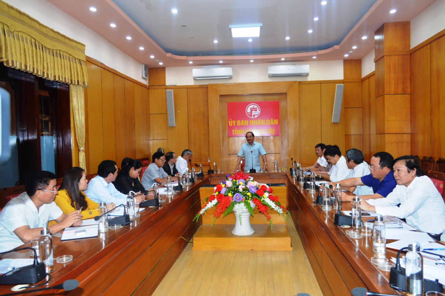 Phó Chủ tịch UBND tỉnh Nguyễn Quân Chính phát biểu kết luận tại cuộc họp- Ảnh: ĐV