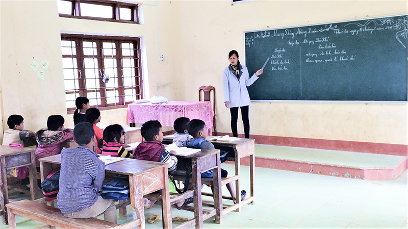 Xã A Vao, huyện Đakrông luôn chú trọng nâng cao chất lượng giáo dục. Ảnh: HTS