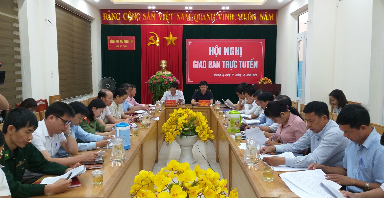 Quang cảnh hội nghị tại điểm cầu tỉnh Quảng Trị - Ảnh: T.H