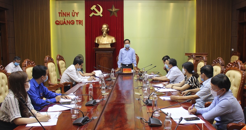 Phó Bí thư Thường trực Tỉnh ủy Nguyễn Đăng Quang nhất trí cao với các nhiệm vụ trọng tâm trong quý III/2021 triển khai tại hội nghị - Ảnh: L.N