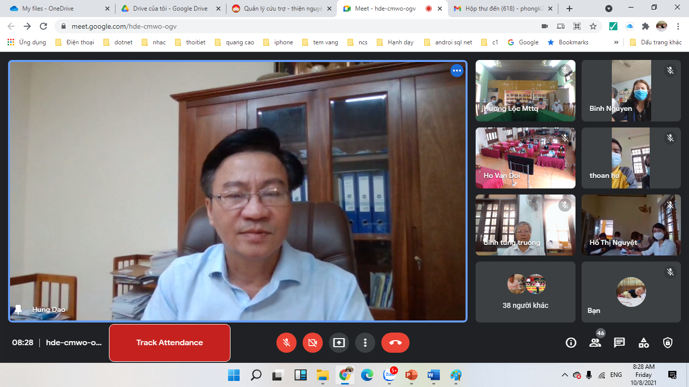 Tập huấn cách sử dụng và thử nghiệm Cổng thông tin cứu trợ - thiện nguyện tỉnh Quảng Trị thông qua hình thức trực tuyến - Ảnh: T.P