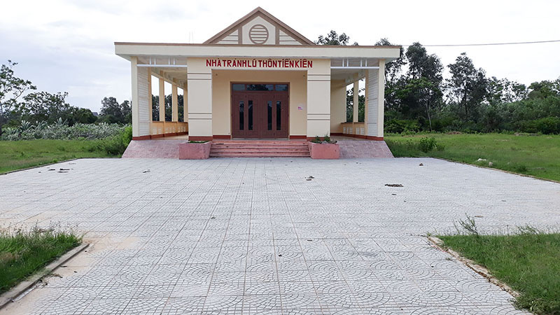 Nhà tránh lũ thôn Tiền Kiên, một địa điểm đảm bảo an toàn cho người dân sơ tán đến khi có lũ lụt xảy ra - Ảnh: NV