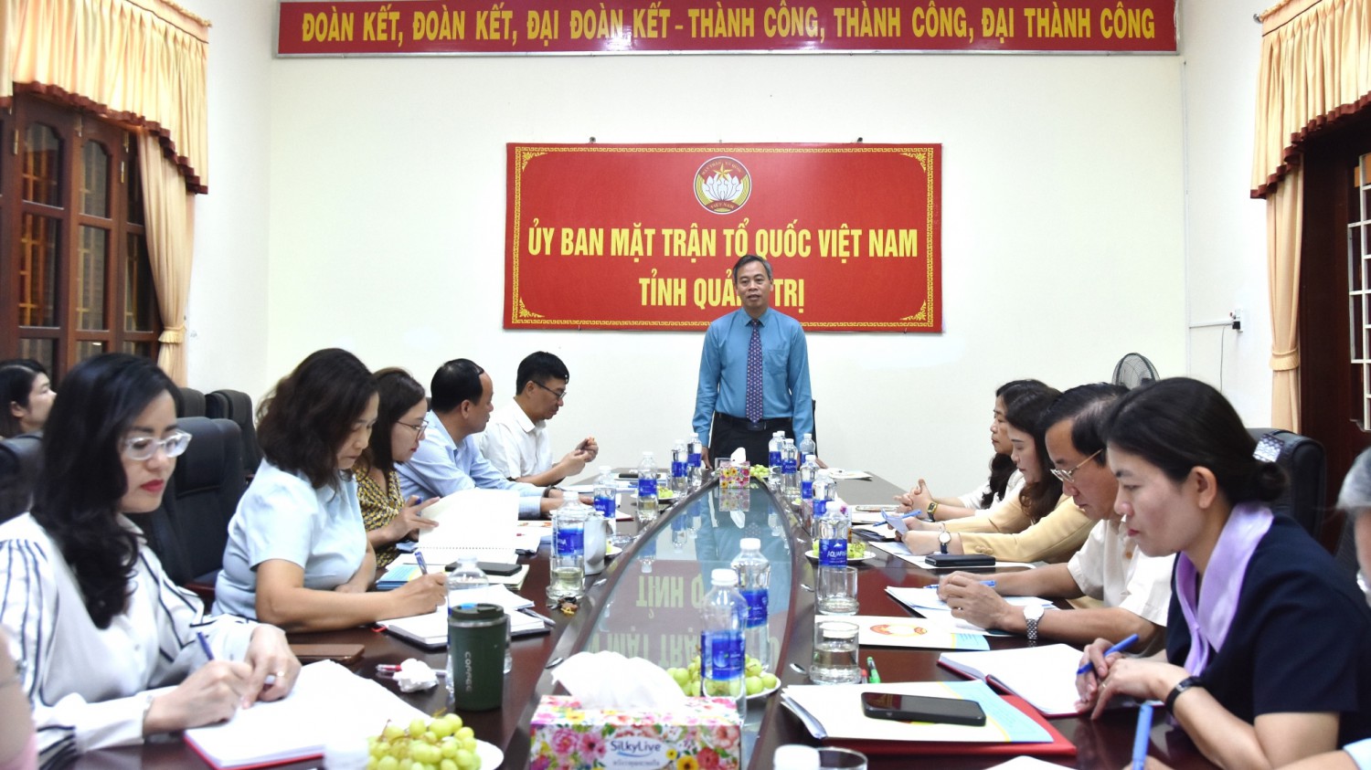Phó Bí thư Thường trực Tỉnh ủy, Chủ tịch HĐND tỉnh Nguyễn Đăng Quang phát biểu tại buổi làm việc với Ban Thường trực Ủy ban MTTQ Việt Nam tỉnh - Ảnh: ĐV