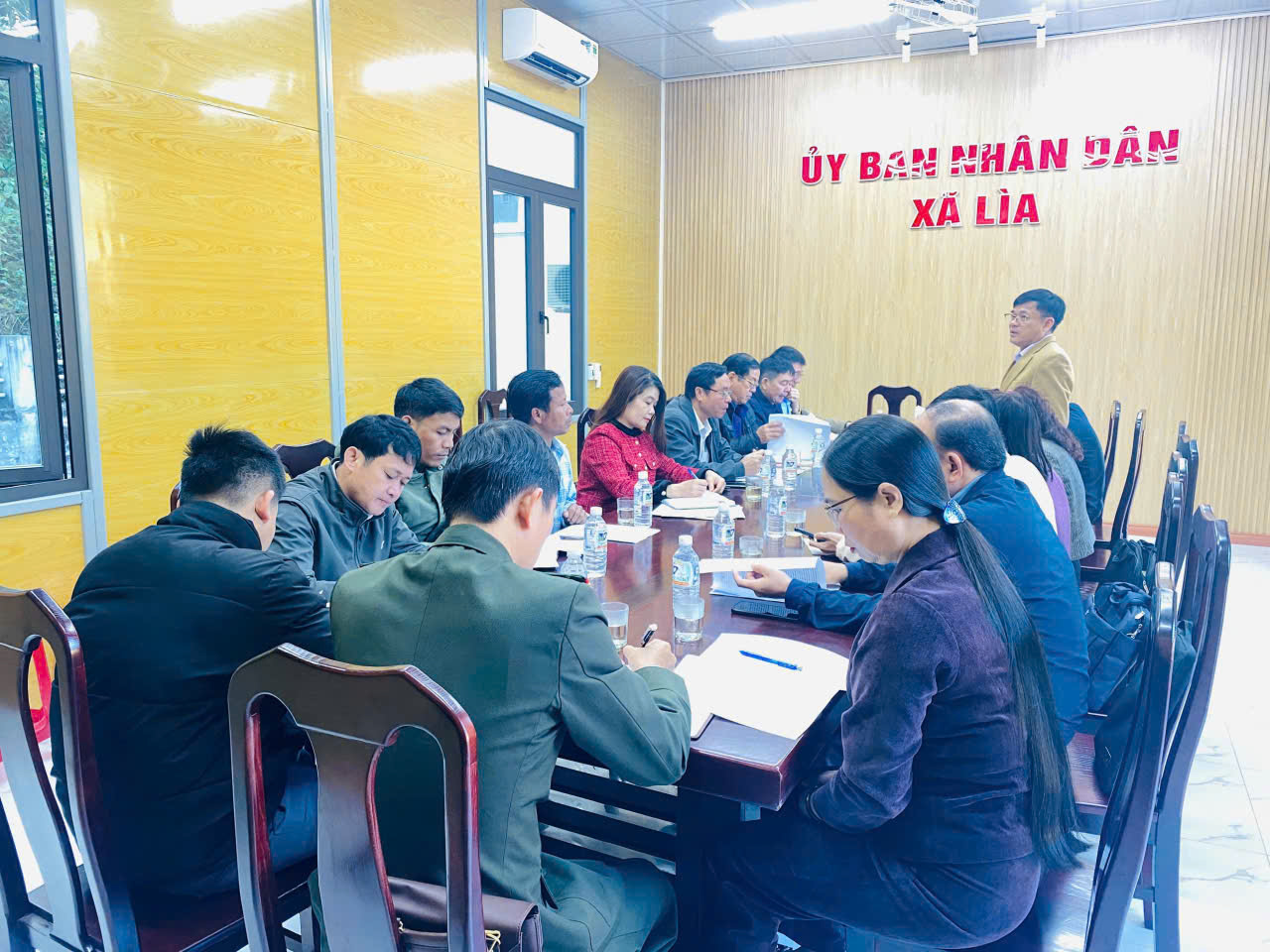 Toàn cảnh Đoàn Giám sát MTTQ Việt Nam tỉnh Quảng Trị về kiểm tra, giám sát công tác bầu cử đại biểu Quốc hội khóa XVI và đại biểu HĐND các cấp, nhiệm kỳ 2026 - 2031 taị xã Lìa