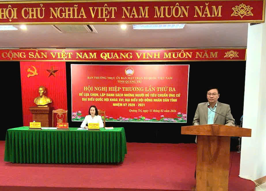 Phó Chủ tịch Thường trực Ủy ban MTTQ Việt Nam tỉnh Đào Mạnh Hùng phát biểu khai mạc Hội nghị