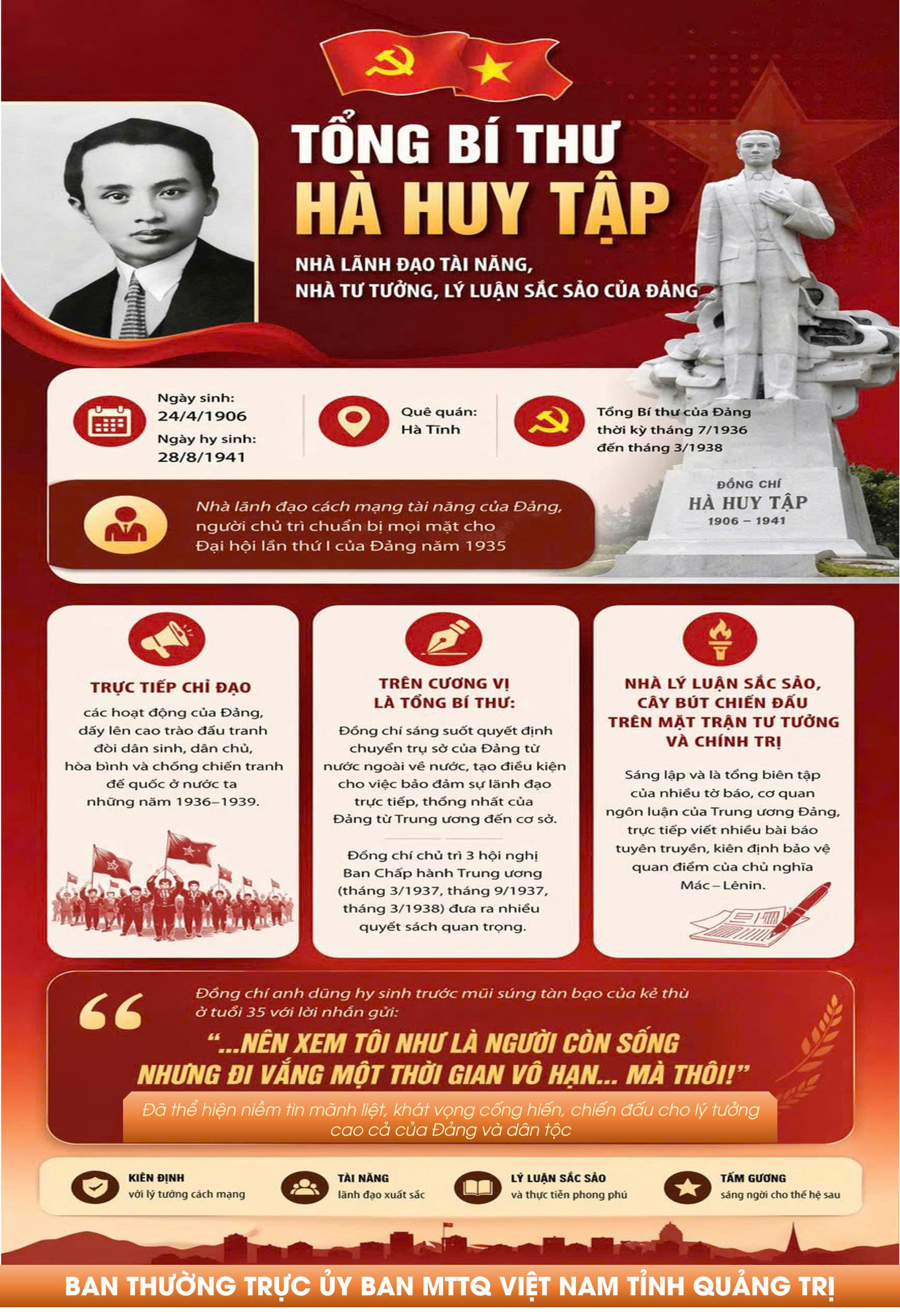 KỶ NIỆM 120 NĂM NGÀY SINH CỦA TỔNG BÍ THƯ HÀ HUY TẬP