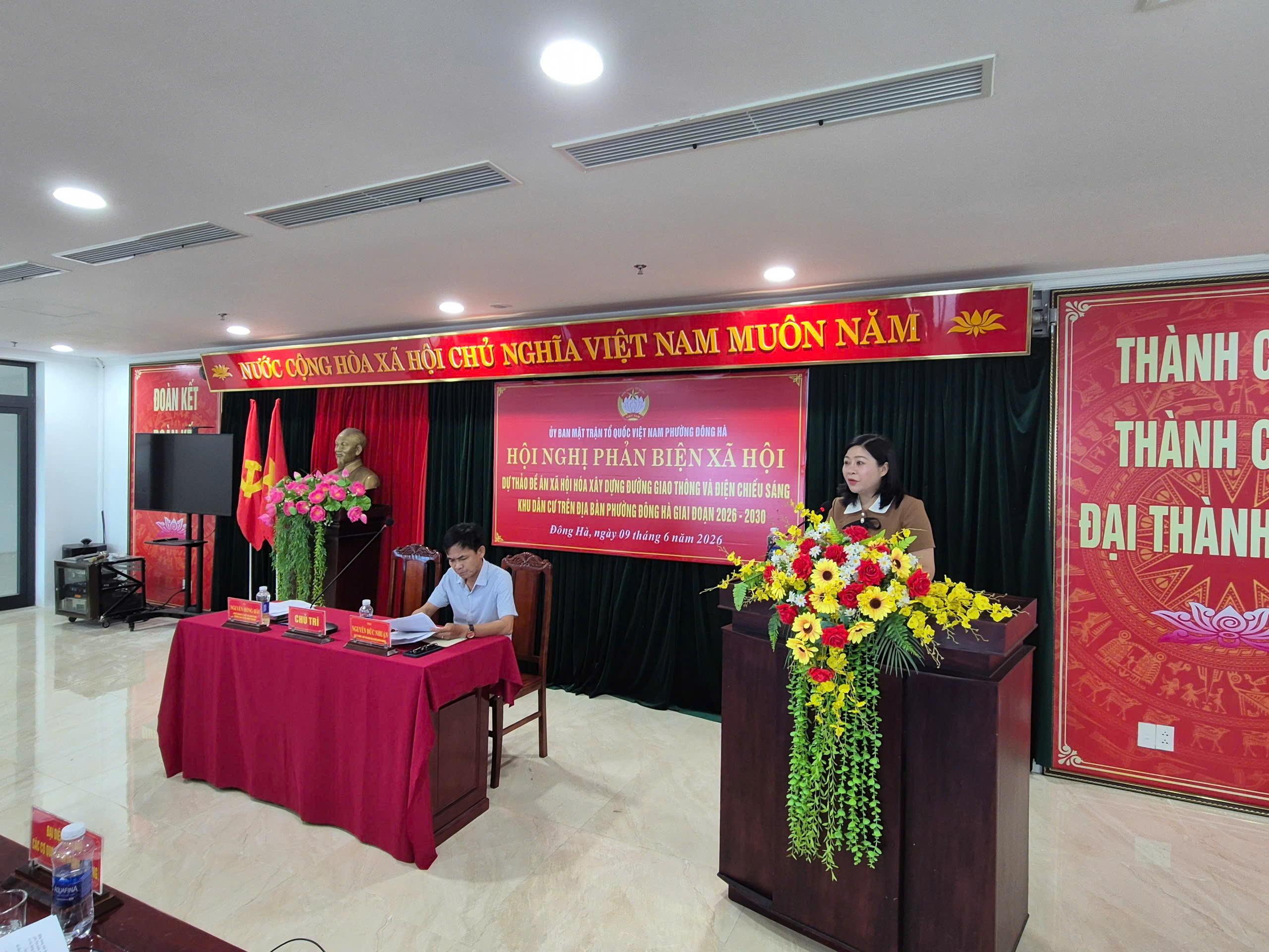 Đ c Nguyễn Hồng Hải UVBTV Đảng ủy, Chủ tịch Ủy ban MTTQ Việt Nam phường phát biểu khai mạc Hội nghị