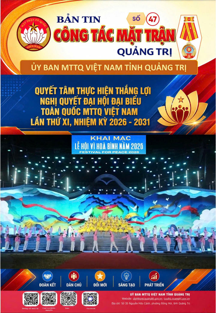 Trang bìa Bản tin số 47 công tác Mặt trận tỉnh Quảng Trị
